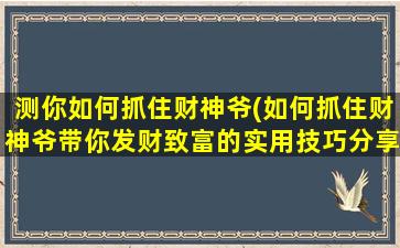 测你如何抓住财神爷(如何抓住财神爷带你发财致富的实用技巧分享)