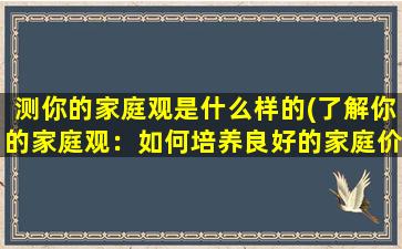 测你的家庭观是什么样的(了解你的家庭观：如何培养良好的家庭价值观？)