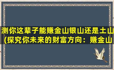 测你这辈子能赚金山银山还是土山(探究你未来的财富方向：赚金山银山还是土山？)