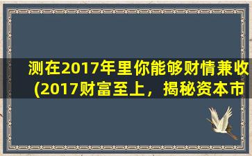 测在2017年里你能够财情兼收(2017财富至上，揭秘资本市场投资策略)