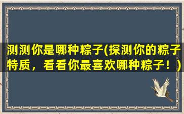 测测你是哪种粽子(探测你的粽子特质，看看你最喜欢哪种粽子！)