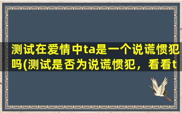 测试在爱情中ta是一个说谎惯犯吗(测试是否为说谎惯犯，看看ta在恋爱中有多少秘密隐瞒！)