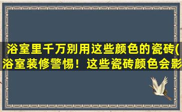 浴室里千万别用这些颜色的瓷砖(浴室装修警惕！这些瓷砖颜色会影响你的生活品质)