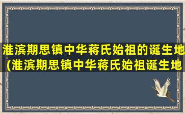 淮滨期思镇中华蒋氏始祖的诞生地(淮滨期思镇中华蒋氏始祖诞生地及历史文化总览)