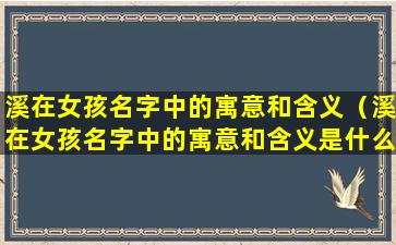 溪在女孩名字中的寓意和含义（溪在女孩名字中的寓意和含义是什么）