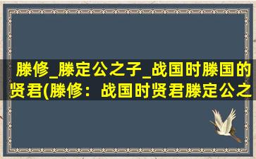 滕修_滕定公之子_战国时滕国的贤君(滕修：战国时贤君滕定公之子)