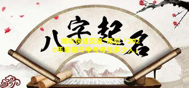 潍坊快速交通*规划「2020年朝阳市中考考生多少人」