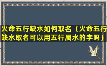 火命五行缺水如何取名（火命五行缺水取名可以用五行属水的字吗）