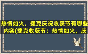 热情如火，捷克庆祝收获节有哪些内容(捷克收获节：热情如火，庆祝盛大，这些活动你不容错过！(30个字))