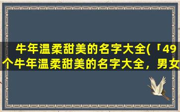 牛年温柔甜美的名字大全(「49个牛年温柔甜美的名字大全，男女通用，让TA对你怦然心动！」)