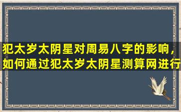 犯太岁太阴星对周易八字的影响，如何通过犯太岁太阴星测算网进行测算