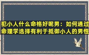 犯小人什么命格好呢男：如何通过命理学选择有利于抵御小人的男性命格