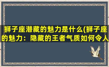 狮子座潜藏的魅力是什么(狮子座的魅力：隐藏的王者气质如何令人着迷)