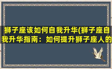 狮子座该如何自我升华(狮子座自我升华指南：如何提升狮子座人的自我修养和魅力)