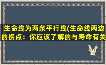 生命线为两条平行线(生命线两边的拐点：你应该了解的与寿命有关的身体信号)