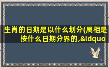 生肖的日期是以什么划分(属相是按什么日期分界的,“十二生肖”的界限是哪个时间点)