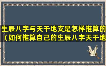 生辰八字与天干地支是怎样推算的（如何推算自己的生辰八字天干地支）