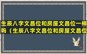 生辰八字文昌位和房屋文昌位一样吗（生辰八字文昌位和房屋文昌位一样吗为什么）