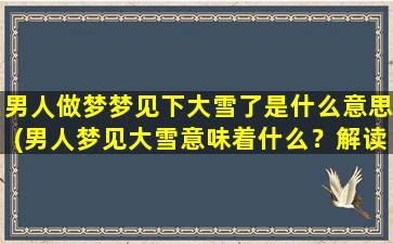 男人做梦梦见下大雪了是什么意思(男人梦见大雪意味着什么？解读男人梦中出现下大雪的暗示)