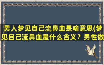 男人梦见自己流鼻血是啥意思(梦见自己流鼻血是什么含义？男性做梦中流鼻血代表什么？)