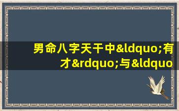 男命八字天干中“有才”与“有财”的含义及其对命运的影响是什么