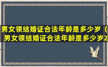 男女领结婚证合法年龄是多少岁（男女领结婚证合法年龄是多少岁2023）