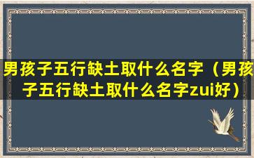 男孩子五行缺土取什么名字（男孩子五行缺土取什么名字zui好）