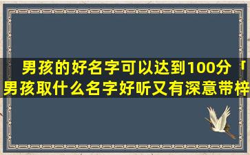 男孩的好名字可以达到100分「男孩取什么名字好听又有深意带梓」