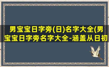 男宝宝日字旁(日)名字大全(男宝宝日字旁名字大全-涵盖从日初心到日中天的名字推荐)