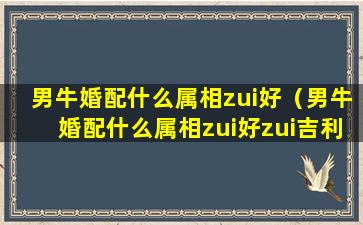 男牛婚配什么属相zui好（男牛婚配什么属相zui好zui吉利）