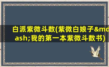 白派紫微斗数(紫微白娘子—我的第一本紫微斗数书)