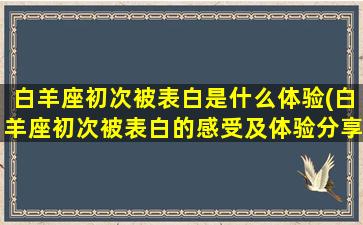 白羊座初次被表白是什么体验(白羊座初次被表白的感受及体验分享)