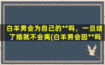 白羊男会为自己的**吗，一旦结了婚就不会离(白羊男会因**吗？婚后不离的原则是否退化？)