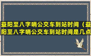 益阳至八字哨公交车到站时间（益阳至八字哨公交车到站时间是几点）