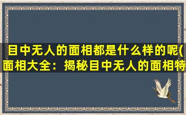 目中无人的面相都是什么样的呢(面相大全：揭秘目中无人的面相特征)