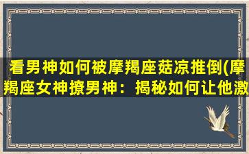 看男神如何被摩羯座菇凉推倒(摩羯座女神撩男神：揭秘如何让他激动心灵、燃起*落入爱河)