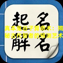 真本鬼谷子算命术：揭秘古代智者的预测艺术