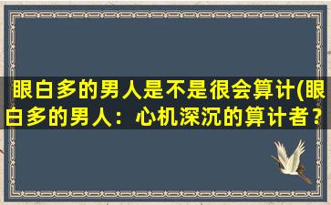 眼白多的男人是不是很会算计(眼白多的男人：心机深沉的算计者？)