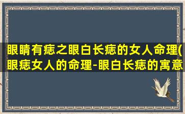 眼睛有痣之眼白长痣的女人命理(眼痣女人的命理-眼白长痣的寓意分析与预测)