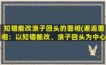 知错能改浪子回头的面相(邂逅面相：以知错能改、浪子回头为中心的面相解析)