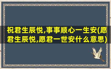 祝君生辰悦,事事顺心一生安(愿君生辰悦,愿君一世安什么意思)