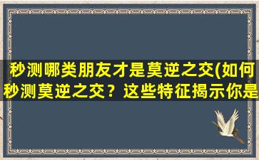 秒测哪类朋友才是莫逆之交(如何秒测莫逆之交？这些特征揭示你是否有真正的好朋友！)