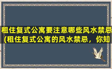 租住复式公寓要注意哪些风水禁忌(租住复式公寓的风水禁忌，你知道吗？)