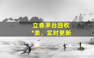 立春茅台回收*表，实时更新