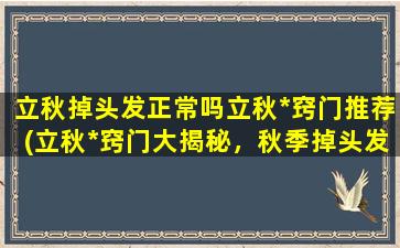 立秋掉头发正常吗立秋*窍门推荐(立秋*窍门大揭秘，秋季掉头发正常吗？快来了解！)