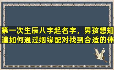 第一次生辰八字起名字，男孩想知道如何通过姻缘配对找到合适的伴侣