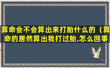 算命会不会算出来打胎什么的（算命的居然算出我打过胎,怎么回事）