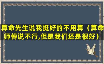 算命先生说我挺好的不用算（算命师傅说不行,但是我们还是很好）