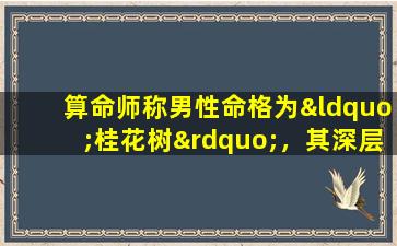 算命师称男性命格为“桂花树”，其深层含义是什么