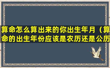 算命怎么算出来的你出生年月（算命的出生年份应该是农历还是公历）